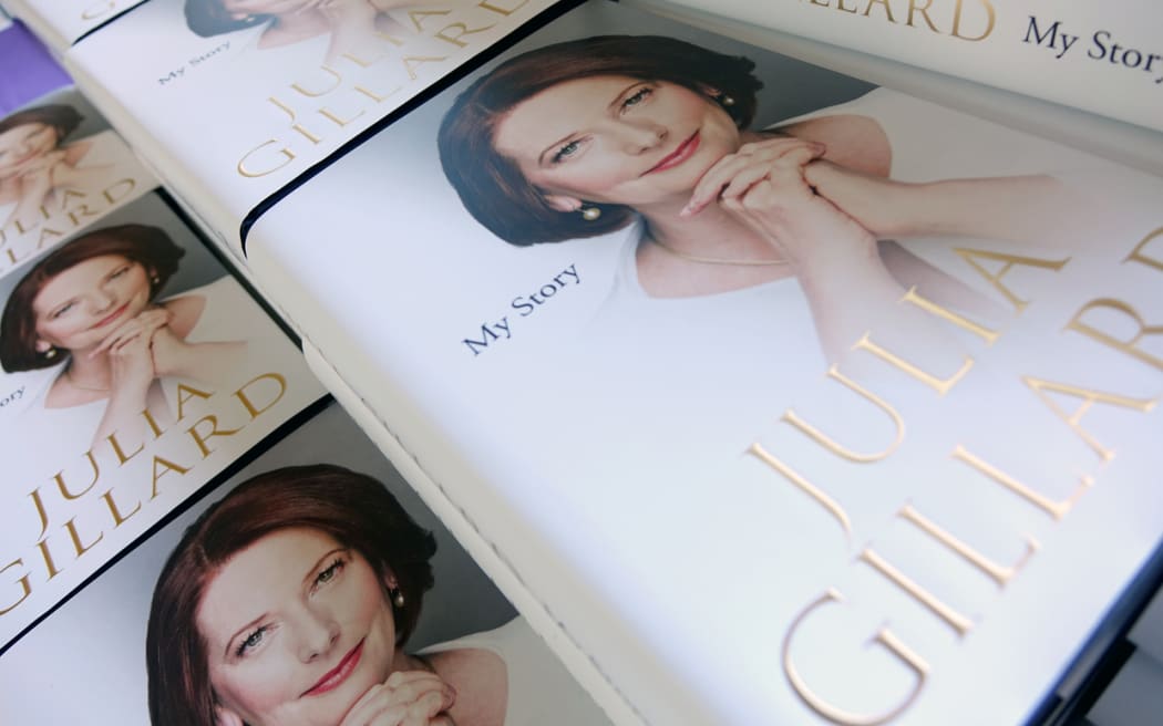 Copies of the book "My Story" written by former Australian Prime Minister Julia Gillard.