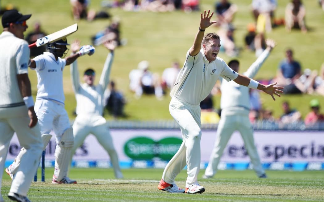 Tim Southee appeals for a wicket on day one of the second Test against Sri Lanka