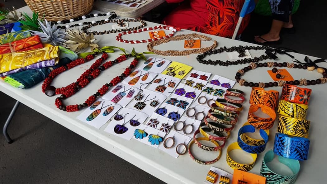 Craft for sale made by women from the Nofotane Project, Samoa.