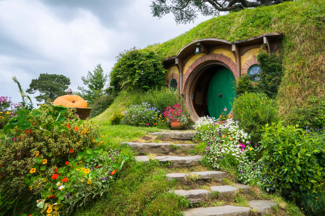 Hobbiton movie set in Matamata, New Zealand.