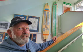 Many of Wayne 'Arch' Arthur's collection are racked at the New Plymouth Surfriders Club or have been repurposed as honours boards.