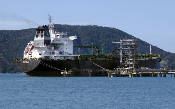 Tanker unloading at Marsden Point Oil Refinery in 2013.