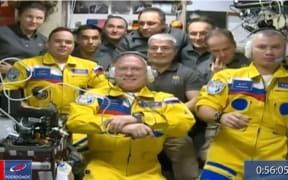 "It became our turn to pick a colour," one of the Russian cosmonauts said with a smile later on Friday.