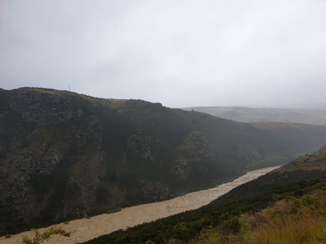 Flooded Taieri River in Central Otago