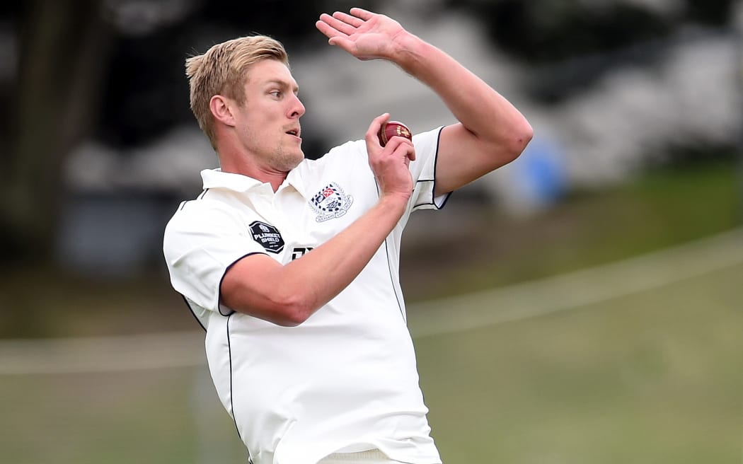 Auckland Aces' Kyle Jamieson in action during the Day 2 of the Plunket Shield game between Wellington Firebirds vs Auckland Aces, Basin Reserve, Wellington, Saturday 09th November 2019. Copyright Photo: Raghavan Venugopal / Â© www.Photosport.nz 2019