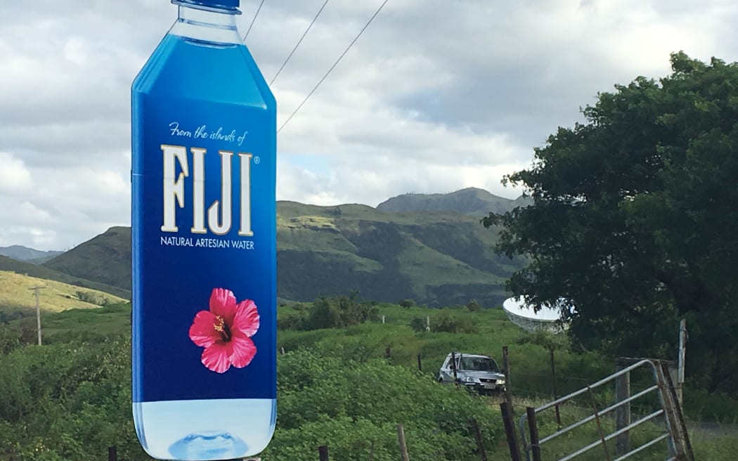 Fiji Water's signpost to its Yaqara valley production base in Fiji