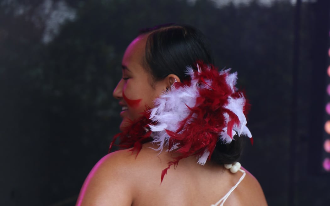 A performer with Tautua Dance at the Wellington Pasifika Festival. 23 January 2021