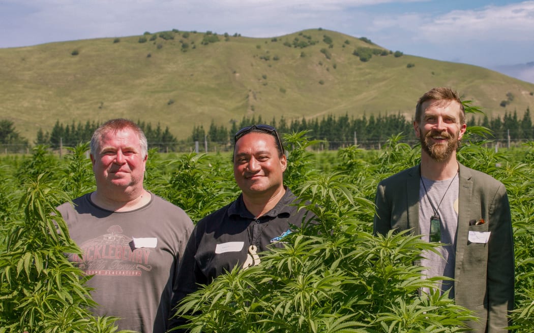 Colin Nuckolls, Rawiri Manawatu and Tom Forrest at the Puro farm in Kekerengu on the Kaikōura Coast.