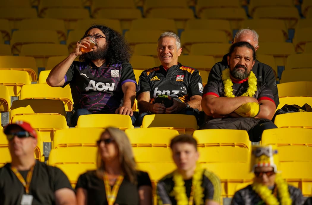 Fans Hurricanes v Chiefs. Super Rugby Aotearoa, Sky Stadium, Wellington New Zealand, Saturday 20 March 2021. Copyright photo: John Cowpland / www.photosport.nz