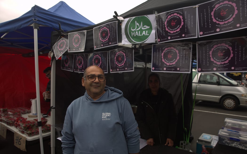 Abdus-Samad Khalfey, with his House of Delectables at the Otara Market.