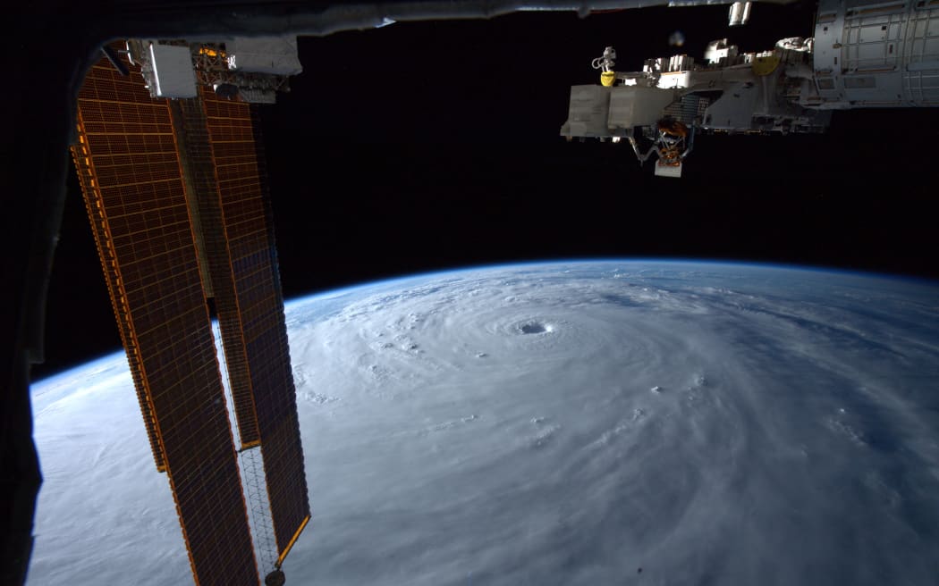 Typhoon Nanmadol as seen from the International Space Station.