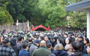 People gather at the tangi for Kiingi Tuheitia.