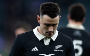 All Blacks back Will Jordan dejected following defeat to England.