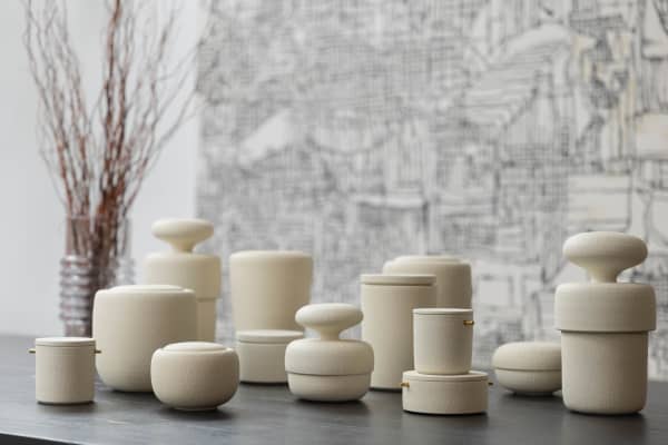 Vaso collaborated with New Zealand-born potter Craig Spencer to create a collection of hand-crafted cremation urns.