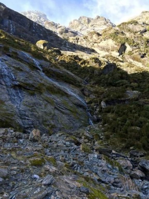 The Karangarua area where searchers are focusing.