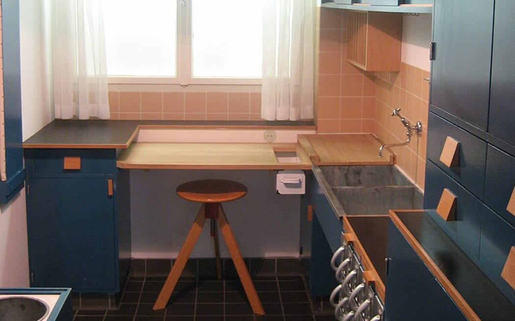 Image of Margarete Schutte Lihotzky's Frankfurt Kitchen from the 1920s.