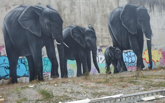 Street art by Owen Dippie, Manchester Street.