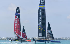 Artemis Racing and Team New Zealand during the qualifiers.