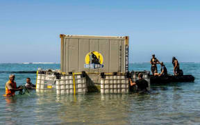 Three containers salvaged by Ark Marine and NZ Navy (19 & 21 October)