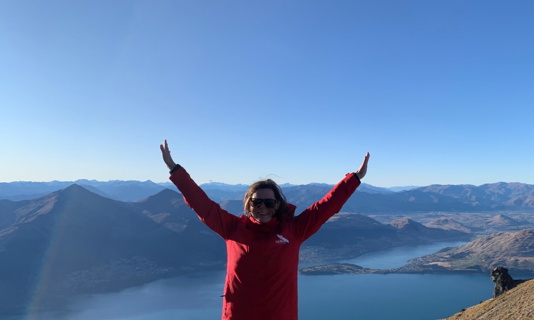 Alpine Wine Tours - Emma Chisholm overlooking Queenstown
