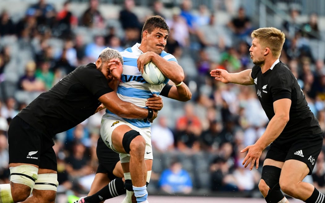 Argentina rugby captain Pablo Matera playing against the All Blacks 2020.