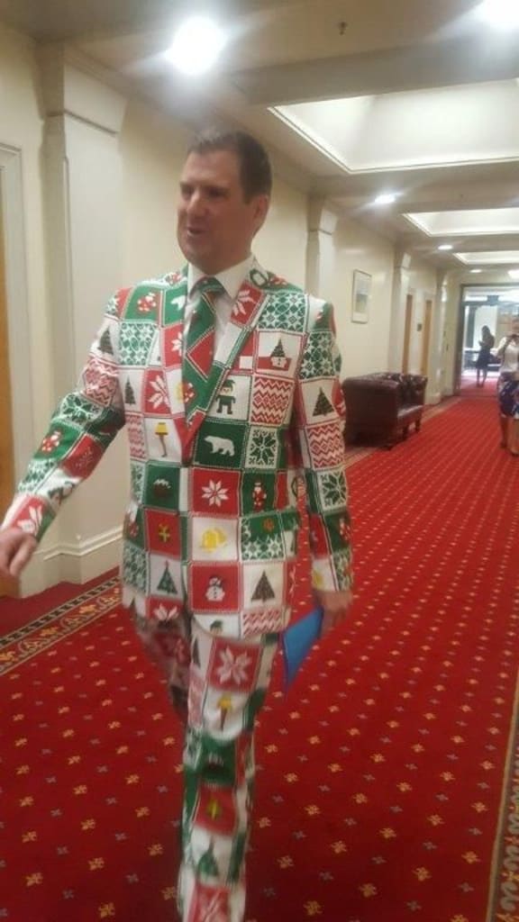 Nat MP Tim van de Molen rolling out the Christmas cheer.