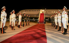 Prime Minister Chris Hipkins arrives in China following a Royal New Zealand Air Force flight on 26 June, 2023.