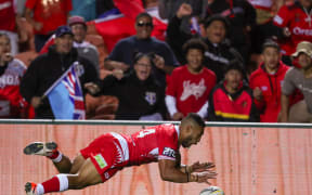 Sione Katoa scored a stunning try in the final play of the first half.