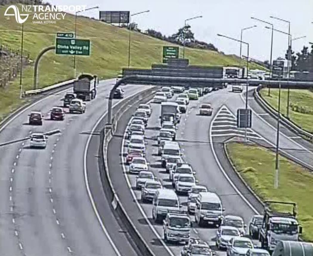 Traffic was heading south on the Northern Motorway was backed up after the crash.
