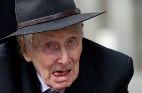 Ronnie Biggs attending a funeral in March this year.