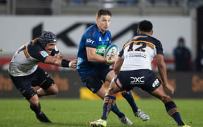 Blues captain Beauden Barrett in action against the Brumbies 2022.