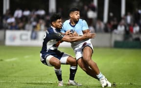 Tongan winger Latu Latunipulu in action for  Bayonne in 2019.