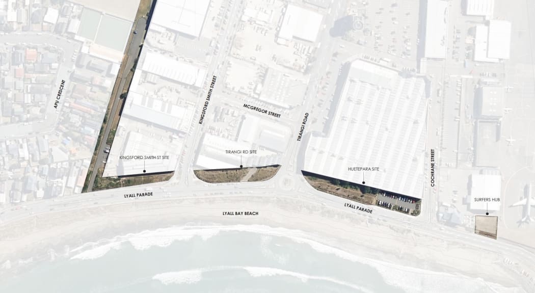 A map showing the area of the planned Huetepara Park development.