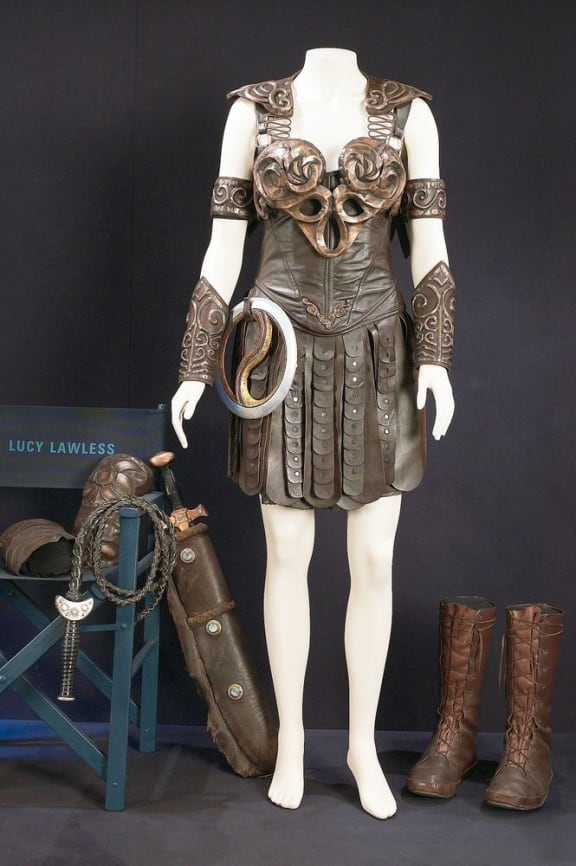 Xena's outfit, circa 1995, by Barbara Darragh, Ngila Dickson, Robert Gillies. Gift of Pacific Renaissance Pictures, 2001.