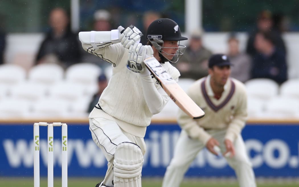 Debutant Mitchell Santner is watchful at Taunton