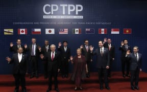 The official picture before signing the rebranded 11-nation Pacific trade pact Comprehensive and Progressive Agreement for Trans-Pacific Partnership (CPTPP) in Santiago, on March 8, 2018.