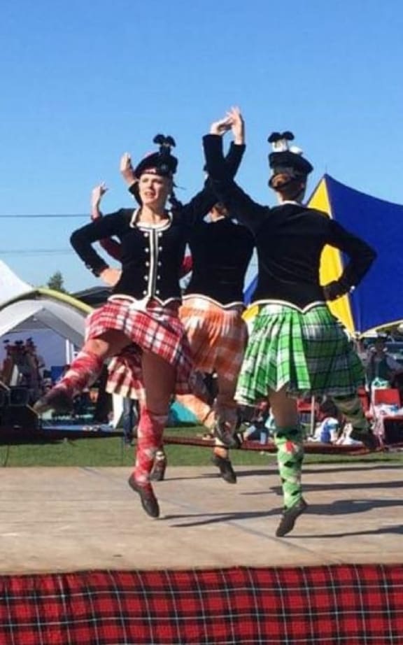 Black ferns sevens player Jorja Miller at a Highland Dancing competition.