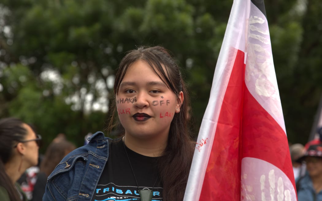 Thousands meet at the Onepoto Domain in Auckland's North Shore in preparation for day three of the hīkoi.