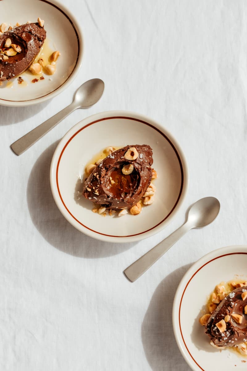 The olive oil chocolate mousse with sea salt, extracted from More Salad by the Two Raw Sisters. RRP$49.99. Published by Allen & Unwin NZ.