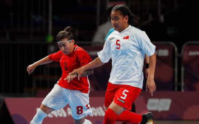 Tonga's Seini Lutu scored a hat-trick against Trinidad and Tobago.