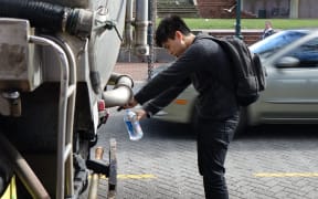 Water tanker in The Octagon, Dunedin city.