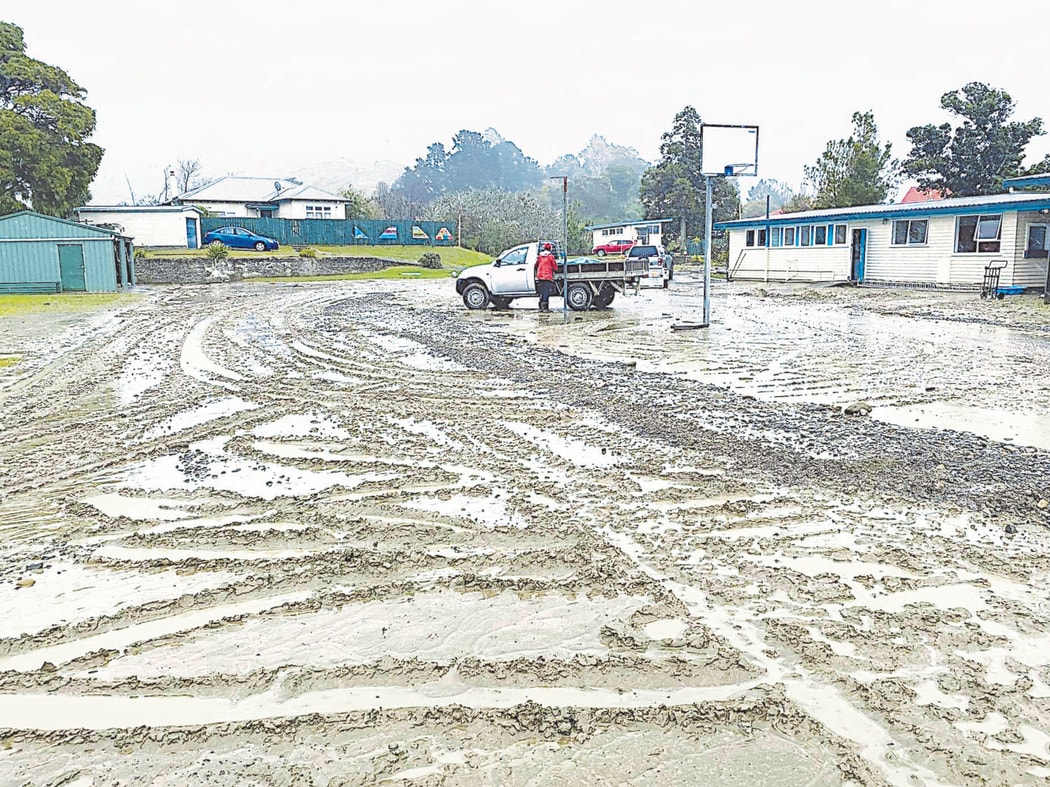 Hatea-a-Rangi School in Tokomaru Bay was filled with silt during the extreme weather.