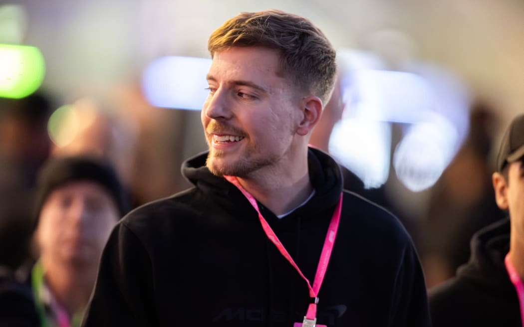 Mr. Beast (James ''Jimmy'' Donaldson) arrives in the paddock during the Formula 1 Heineken Las Vegas Grand Prix in Las Vegas, United States, on 23 November 2024.