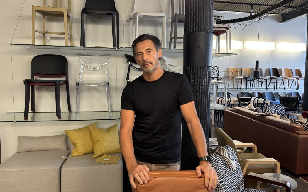 Owner and director of Wellington designer furniture store Thonet, Ainsley Kimber, at the Cambridge Terrace shop.