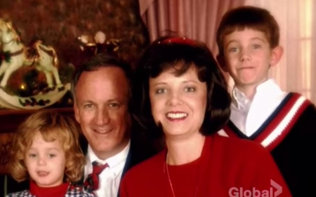 From left, JonBenet Ramsey, her father John, her mother Patsy and her brother Burke.