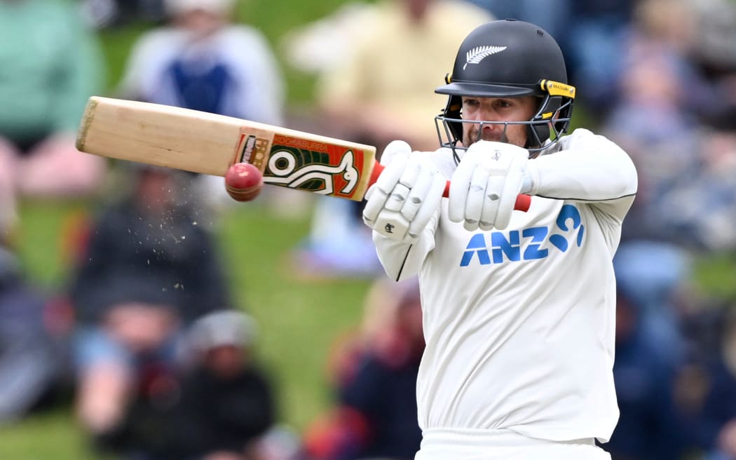 Black Caps wicketkeeper Tom Blundell defied the England attack with a fighting century on the third day the second cricket test at the Basin Reserve, Wellington. Dec 8, 2024.