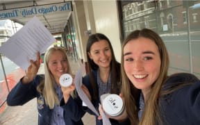 Young Enterprise Scheme winners Morgan Passey, Jenna Willis and Elsha Bulmer  from Otago Girls High School