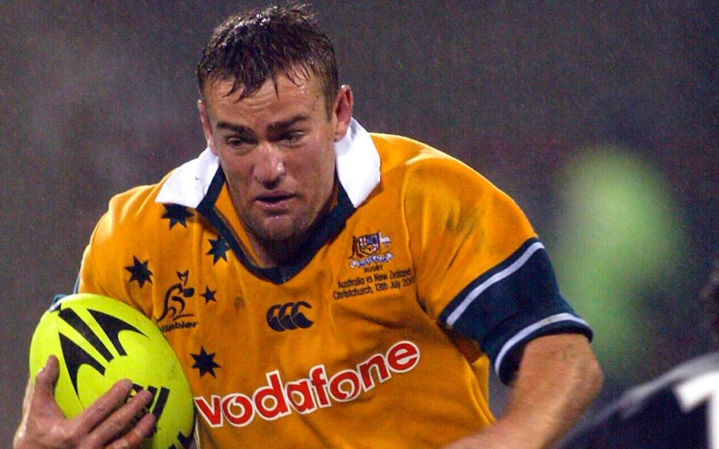 Chris Latham playing for the Wallabies against the All Blacks.