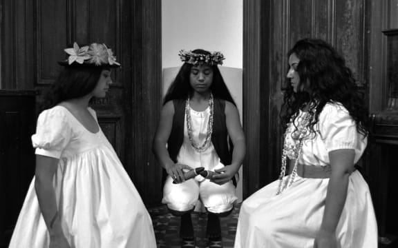 Performers in Mīria George's Fire in the Water, Fire in the Sky.