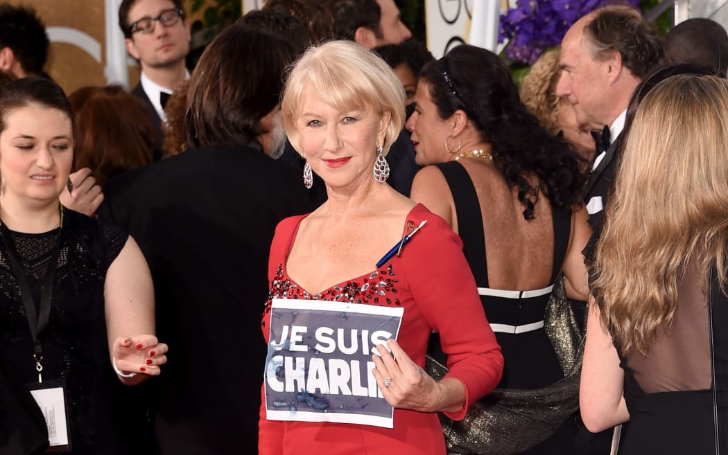 Helen Mirren attends the 72nd Annual Golden Globe Awards in Los Angeles.